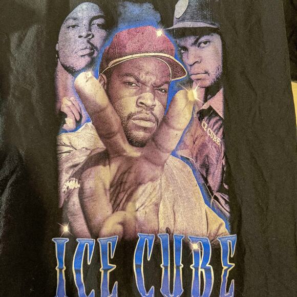 Vintage Style ICE CUBE Rap Tee T-Shirt | Triple Graphic Print (Size M) - Picture 2 of 5